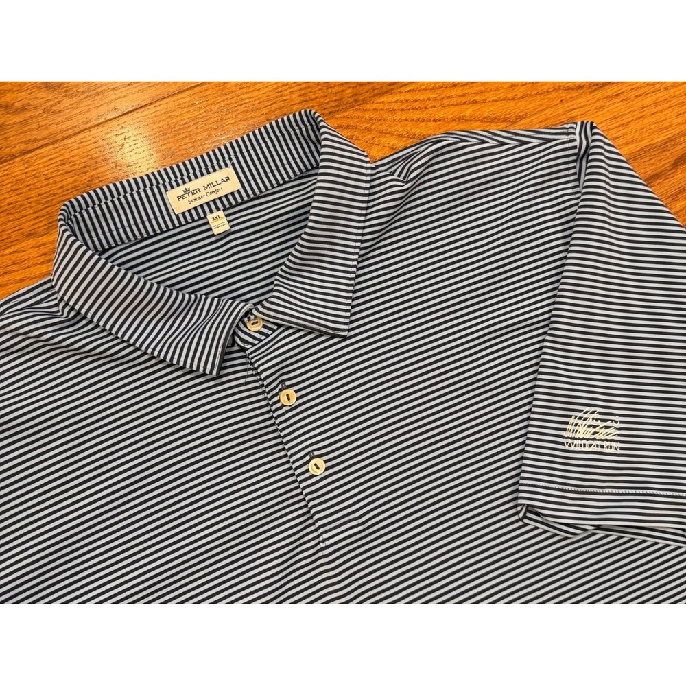 Peter Millar Summer Comfort Wildcat Run Golf Club Polo Shirt Mens 3XL Blue